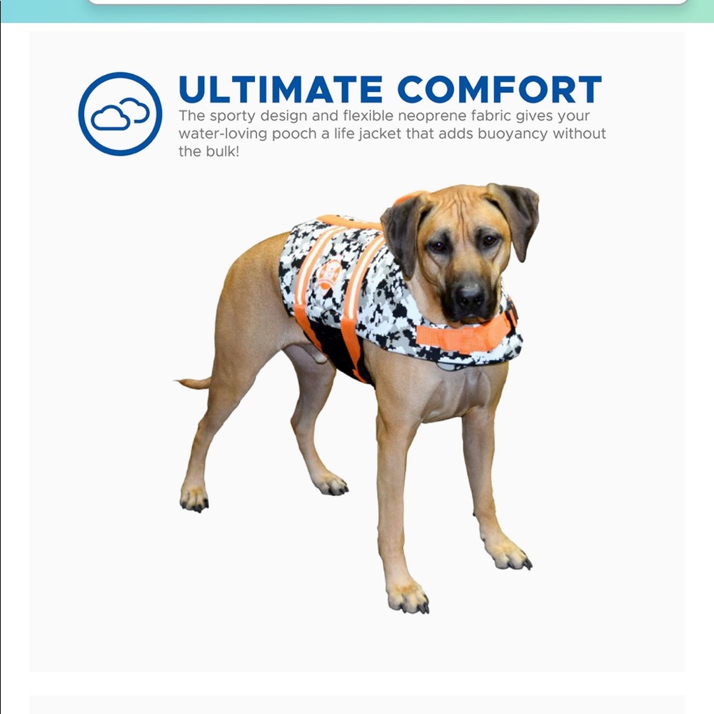 PAWS ABOARD GREY CAMO PUPPY LIFE VEST NWT MEDIUM